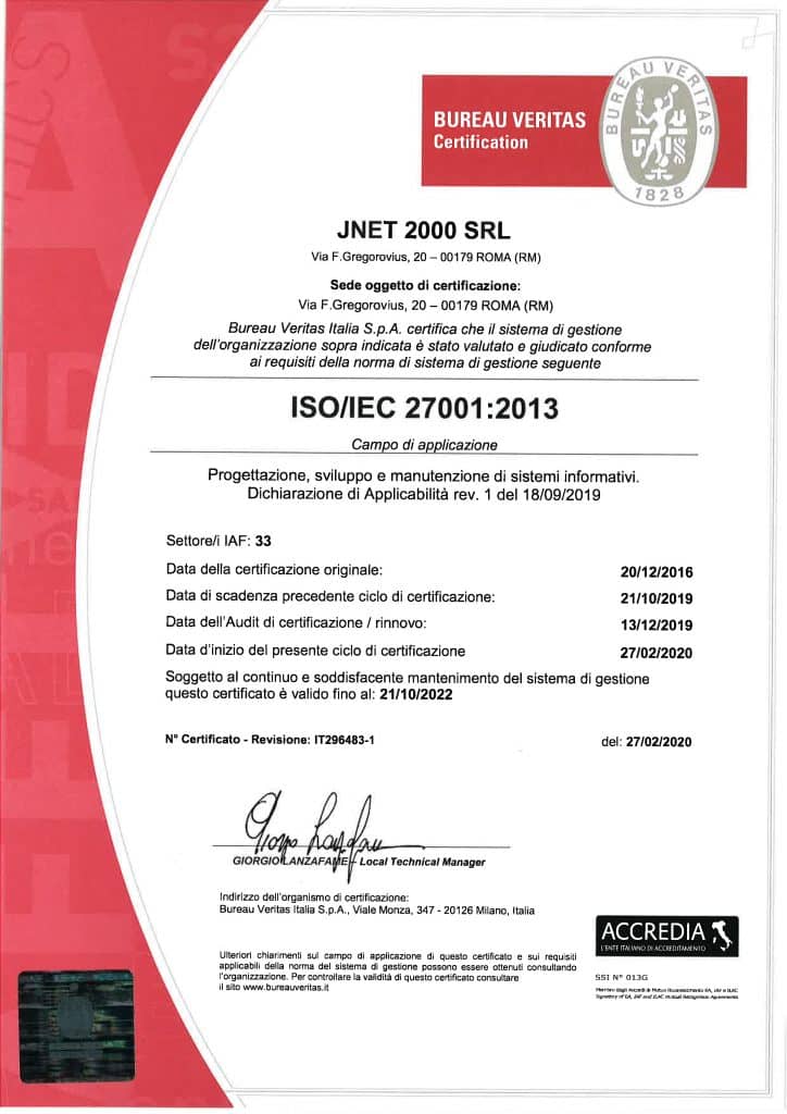 JNET 2000 SRL 27001